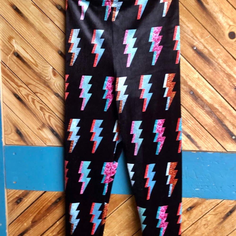 Blackmilk Velvet Ziggy Lightning Bolt Leggings